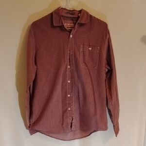Michael Brandon Burgundy Casual Button-Down Shirt